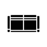 sofa two sections top view glyph icon vector illustration