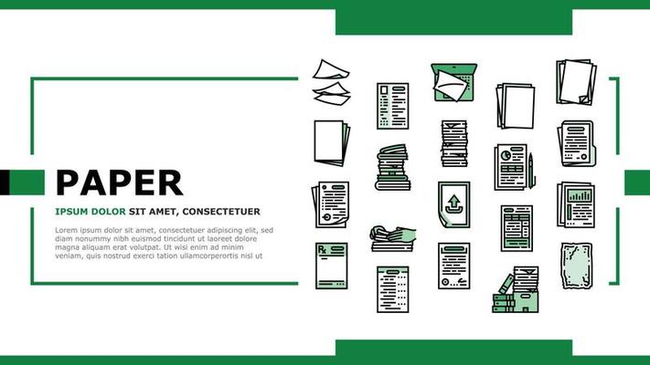 paper document office note page landing header vector