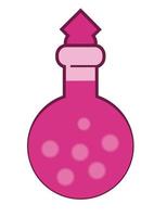 potion bottle pink round vector flat design