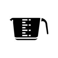 measuring cup kitchen cookware glyph icon vector illustration