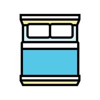 double bed top view color icon vector illustration