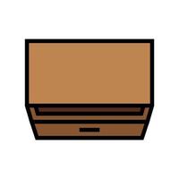 bedside table top view color icon vector illustration