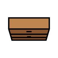 chest of drawers top view color icon vector illustration