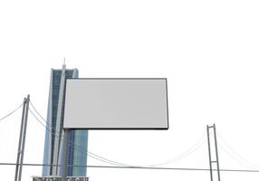 3D mockup blank billboard in downtown rendering photo
