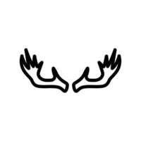 ciervo cuerno animal línea icono vector ilustración