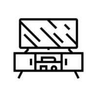 media stand living room line icon vector illustration