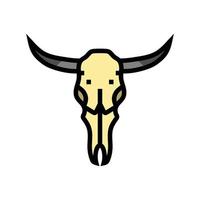 skull cow horn animal color icon vector illustration