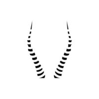 antelope horn animal glyph icon vector illustration