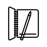 cuaderno para escritura Tareas línea icono vector ilustración