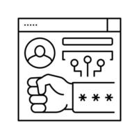 brute-force and dictionary 8 network attacks line icon vector il