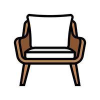 silla amortiguar dormitorio interior color icono vector ilustración