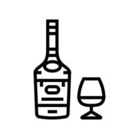 brandy drink bottle line icon vector illustration