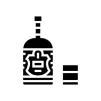 Ron bebida botella glifo icono vector ilustración