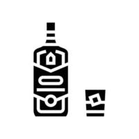 whisky bebida botella glifo icono vector ilustración