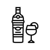 gin drink bottle line icon vector illustration