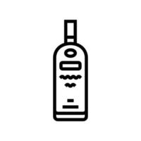 vodka vaso botella línea icono vector ilustración