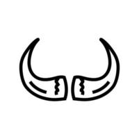 bison horn animal line icon vector illustration