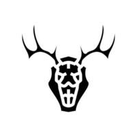 skull deer horn animal glyph icon vector illustration