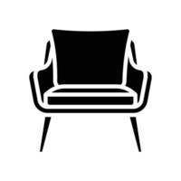 chair cushion bedroom interior glyph icon vector illustration