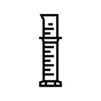 graduated cylinder chemical glassware lab line icon vector illustration