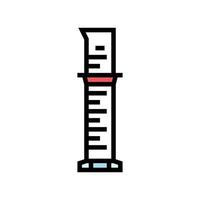 graduated cylinder chemical glassware lab color icon vector illustration