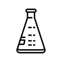 erlenmeyer flask chemical glassware lab line icon vector illustration