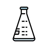 erlenmeyer flask chemical glassware lab color icon vector illustration