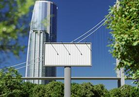 3D mockup blank billboard in downtown rendering photo