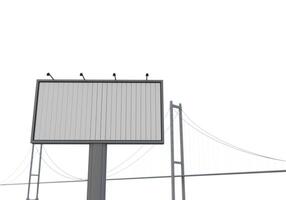 3D mockup blank flip billboard in downtown rendering photo