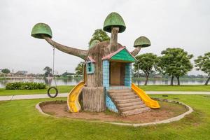 playground with green lawn photo