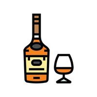 brandy bebida botella color icono vector ilustración
