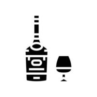 brandy bebida botella glifo icono vector ilustración