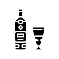 absinthe drink bottle glyph icon vector illustration