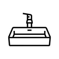 sink bathroom interior line icon vector illustration