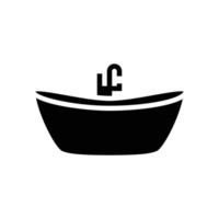 bath bathroom interior glyph icon vector illustration