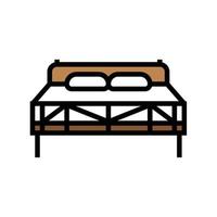 bed bedroom interior color icon vector illustration