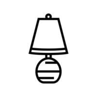 lamp table bedroom interior line icon vector illustration