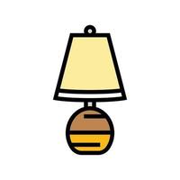 lámpara mesa dormitorio interior color icono vector ilustración