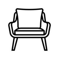 chair cushion bedroom interior line icon vector illustration