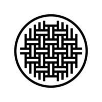 plain weave fabric material line icon vector illustration