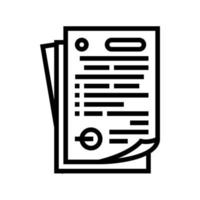 paperwork document line icon vector illustration