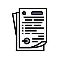 paperwork document color icon vector illustration