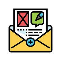 create newsletter marketing color icon vector illustration