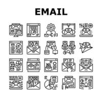 email marketing internet web icons set vector