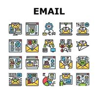 email marketing internet web icons set vector