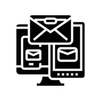 responsive email design marketing glyph icon vector illustration