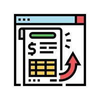 sending invoice color icon vector illustration