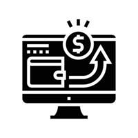 electronic funds transfers glyph icon vector illustration