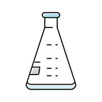 erlenmeyer flask chemical glassware lab color icon vector illustration