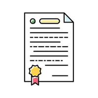 agreement document file color icon vector illustration
